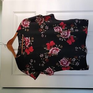 Shein Black Floral Blouse size XL/44